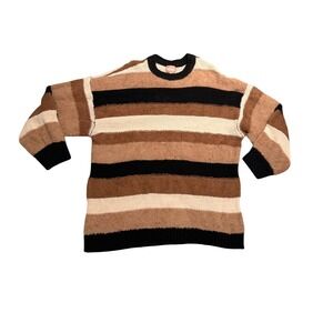 SHOW ME YOUR MUMU Cozy Striped Fuzzy‎ Knit Sweater XL